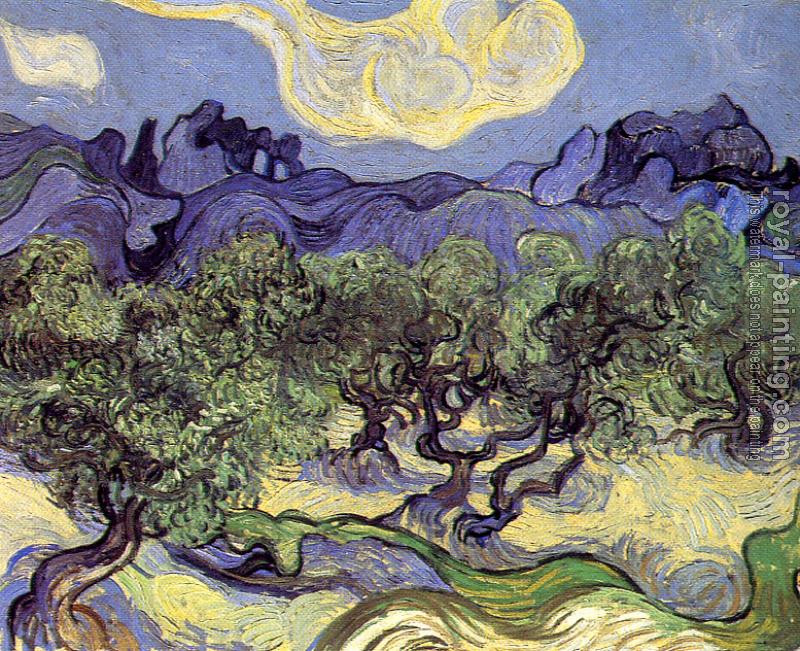 Vincent Van Gogh : Olive Trees in a Mountain Landscape